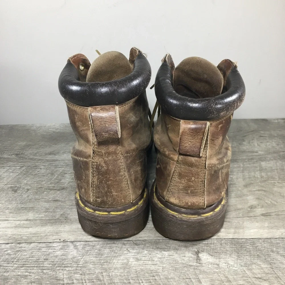 Vintage Dr. Martens 939 Ben Crazy Horse Brown Leather Combat Men’s Boots Size 8